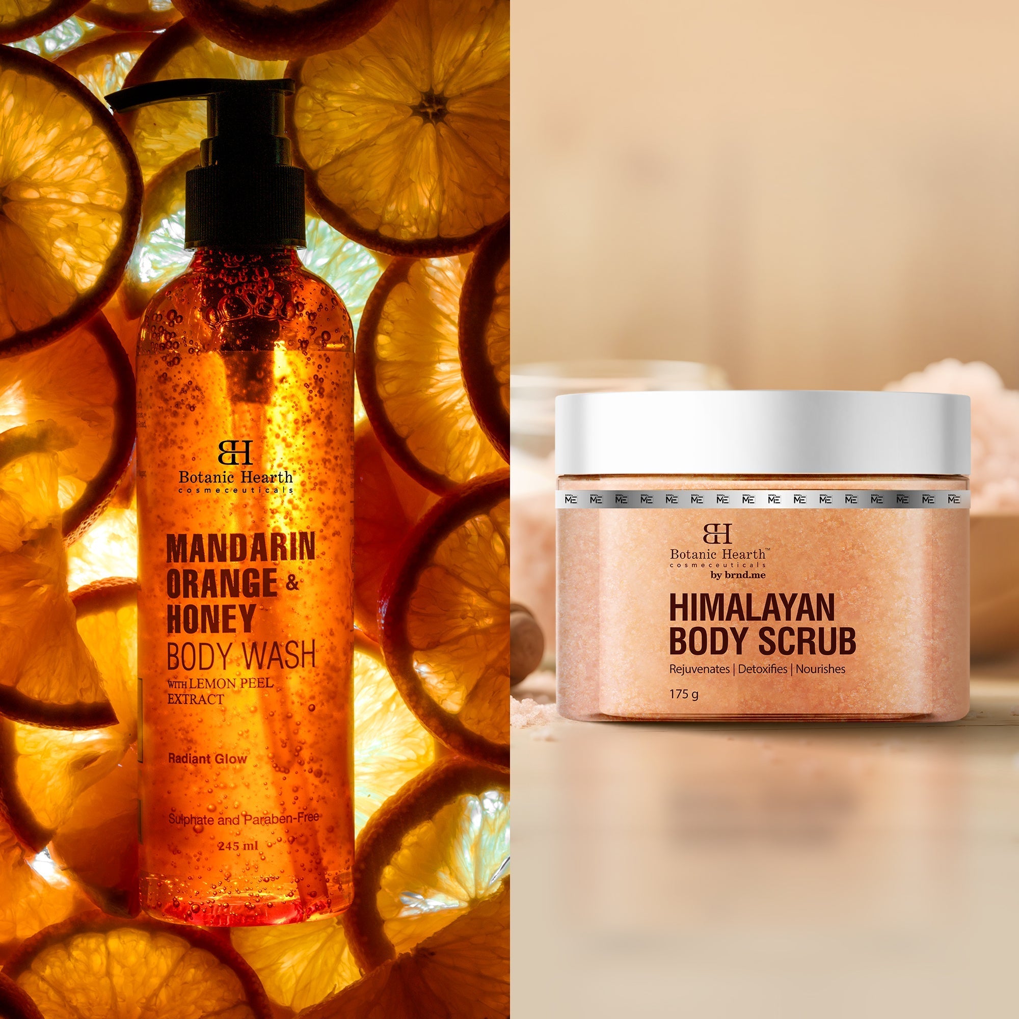 Botanic Hearth Mandarin Orange Body Wash & Himalayan Scrub | Grocsy