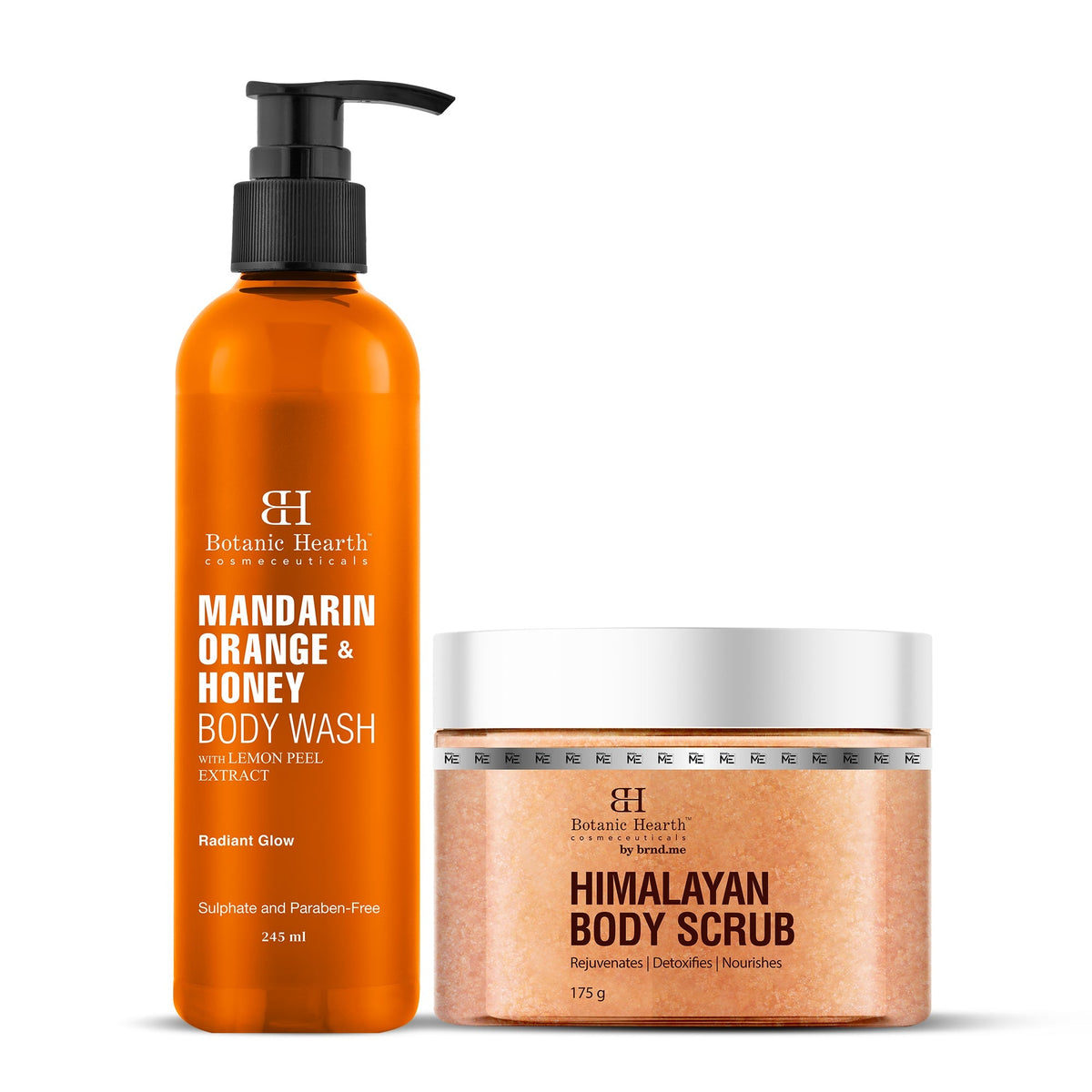 Botanic Hearth Mandarin Orange Body Wash & Himalayan Scrub | Grocsy