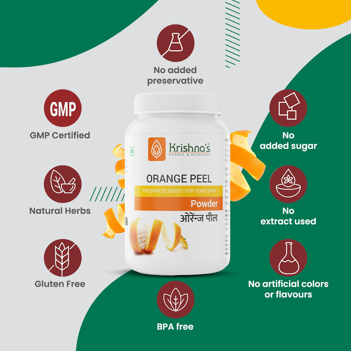 Krishna'S Herbal & Ayurveda Orange Peel Powder | Grocsy