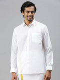 Ramraj Cotton Mens Full Sleeve Formal White Shirt | Grocsy