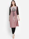Ahalyaa Women Mauve Printed Straight Kurta | Grocsy