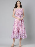 Souchii Floral Chiffon Dress | Grocsy