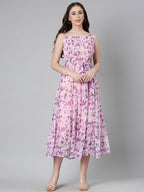 Souchii Floral Chiffon Dress | Grocsy