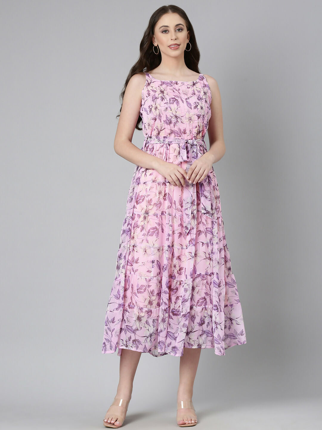 Souchii Floral Chiffon Dress | Grocsy