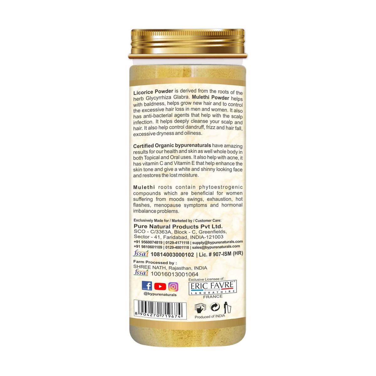 byPureNaturals Organic Mulethi Licorice Powder | Grocsy