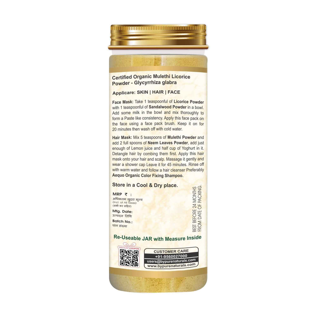 byPureNaturals Organic Mulethi Licorice Powder | Grocsy