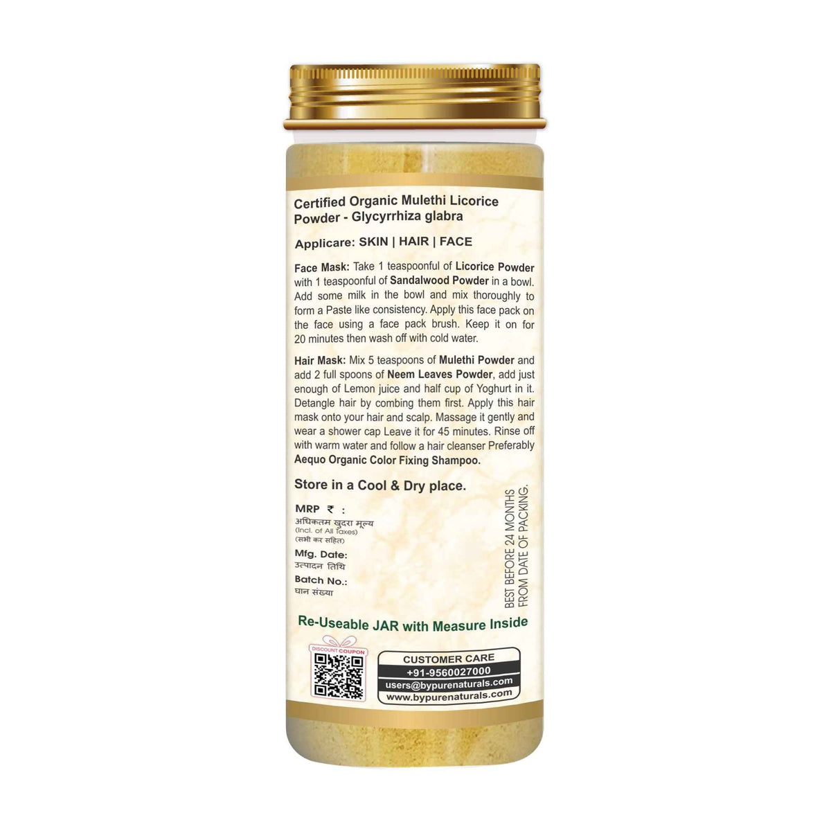 byPureNaturals Organic Mulethi Licorice Powder | Grocsy