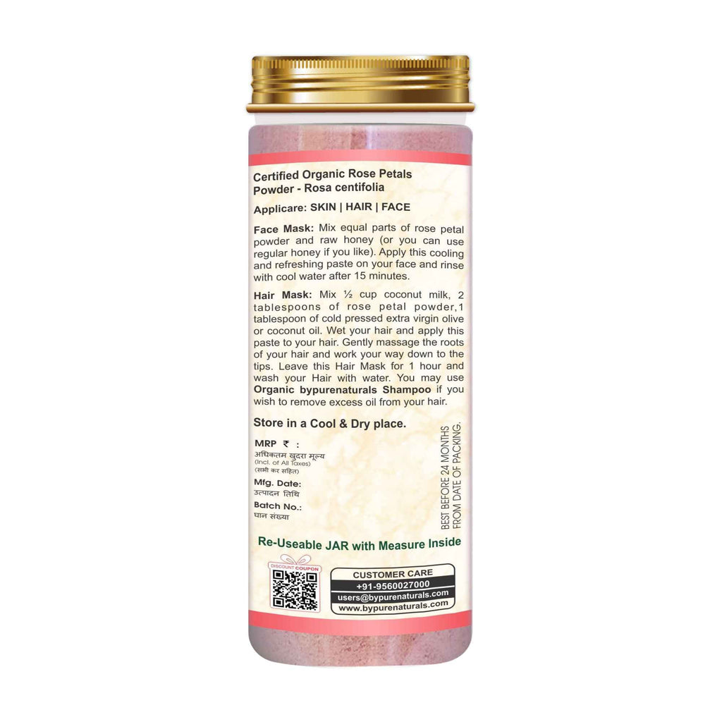 byPureNaturals Organic Rose Petals Powder | Grocsy