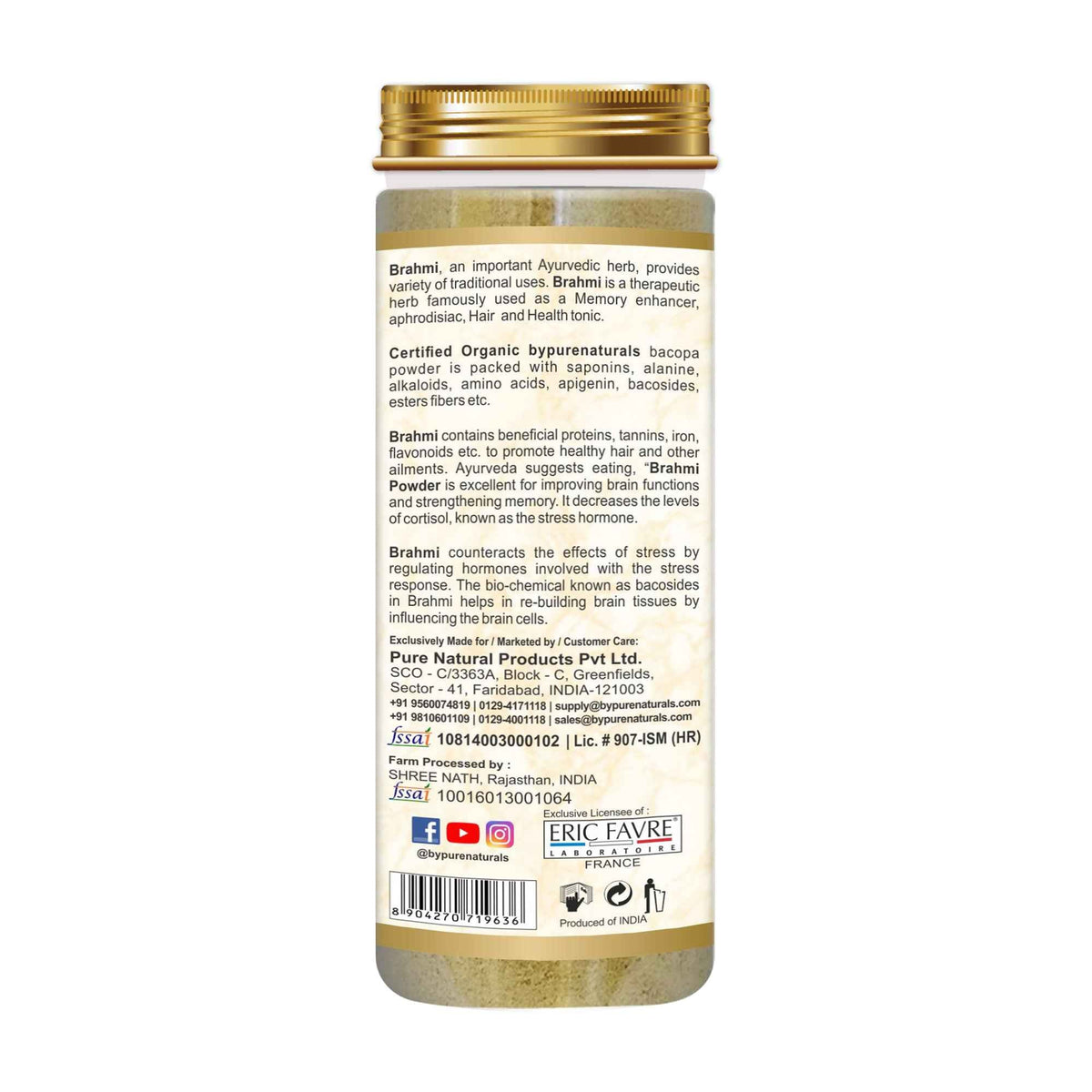 byPureNaturals Organic Brahmi Powder | Grocsy