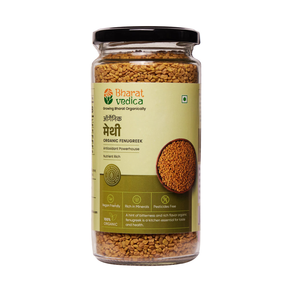 Bharat Vedica Organic Fenugreek Seeds - Methi Dana | Grocsy