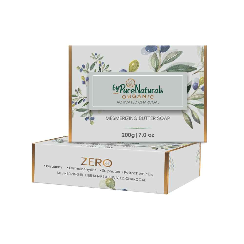 byPureNaturals Organic Shea Butter Activated Charcoal Soap | Grocsy