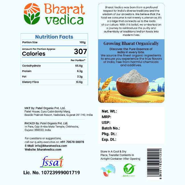 Bharat Vedica Organic Barnyard Millet Flour - Organic Sava ka Atta | Grocsy