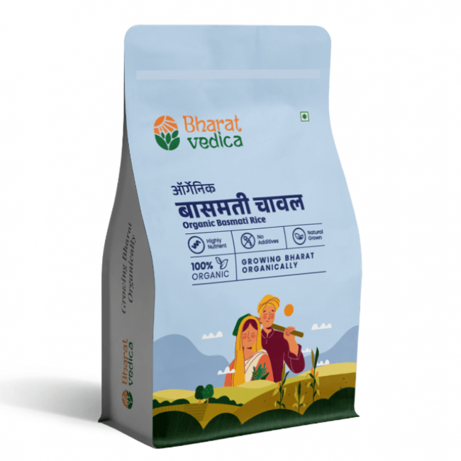 Bharat Vedica Organic Basmati Rice - Organic Basmati Chawal | Grocsy