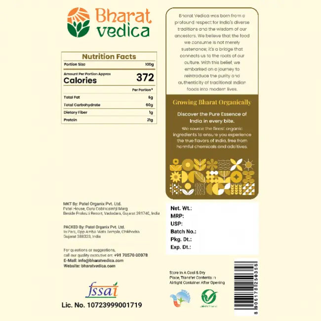 Bharat Vedica Organic Chickpea Split - Organic Chana Dal | Grocsy