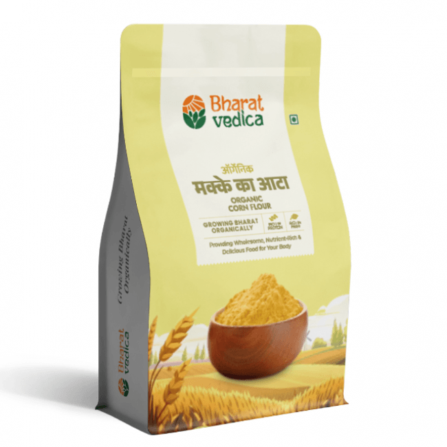 Bharat Vedica Organic Corn Flour - Organic Makki ka Atta | Grocsy