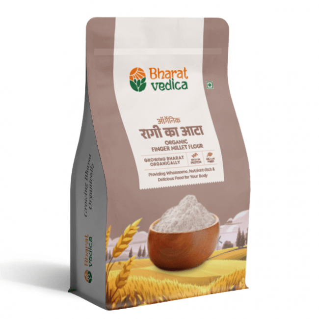 Bharat Vedica Organic Finger Millet Flour - Organic Ragi ka atta | Grocsy