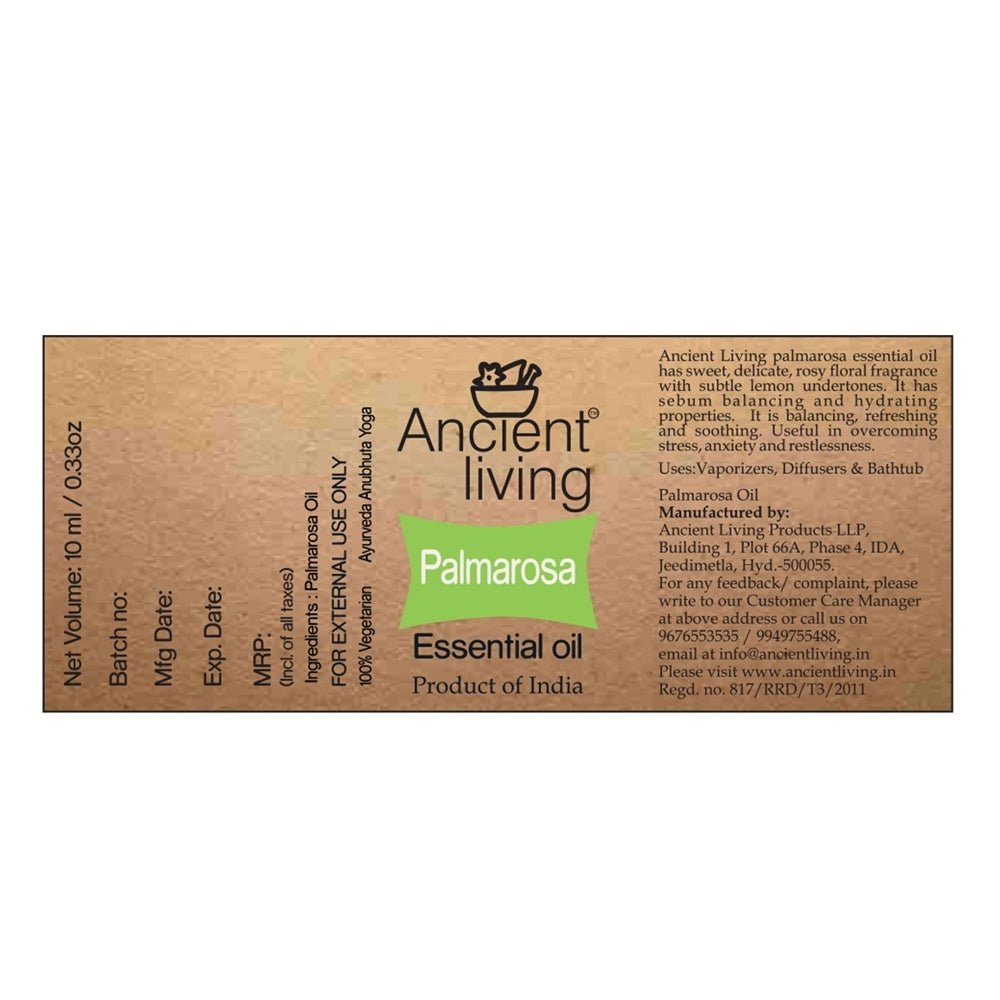 Ancient Living Palmarosa Essential Oil | Grocsy