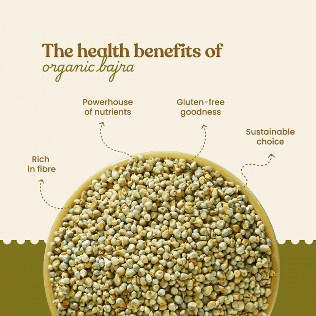 Bharat Vedica Organic Pearl Millet - Organic Bajra | Grocsy