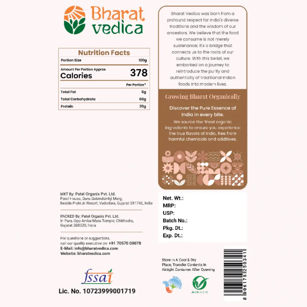 Bharat Vedica Organic White Chickpeas - Organic Kabuli Chana | Grocsy