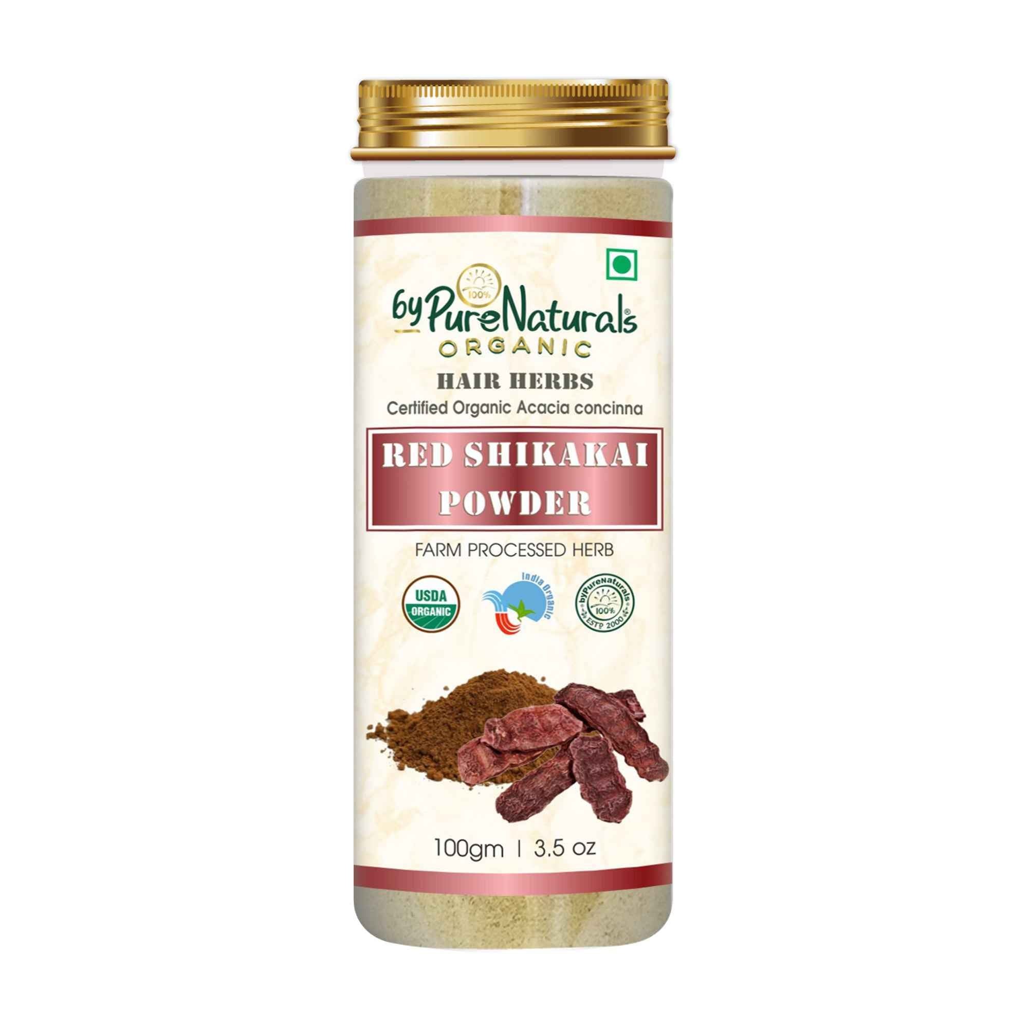 byPureNaturals Organic Red Shikakai Powder | Grocsy