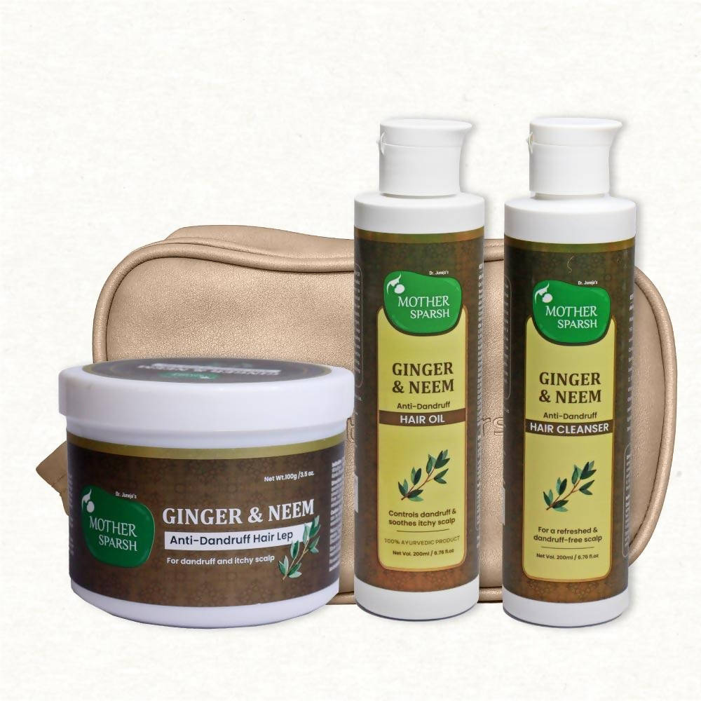 Mother Sparsh Ginger & Neem Anti-Dandruff Kit | Grocsy