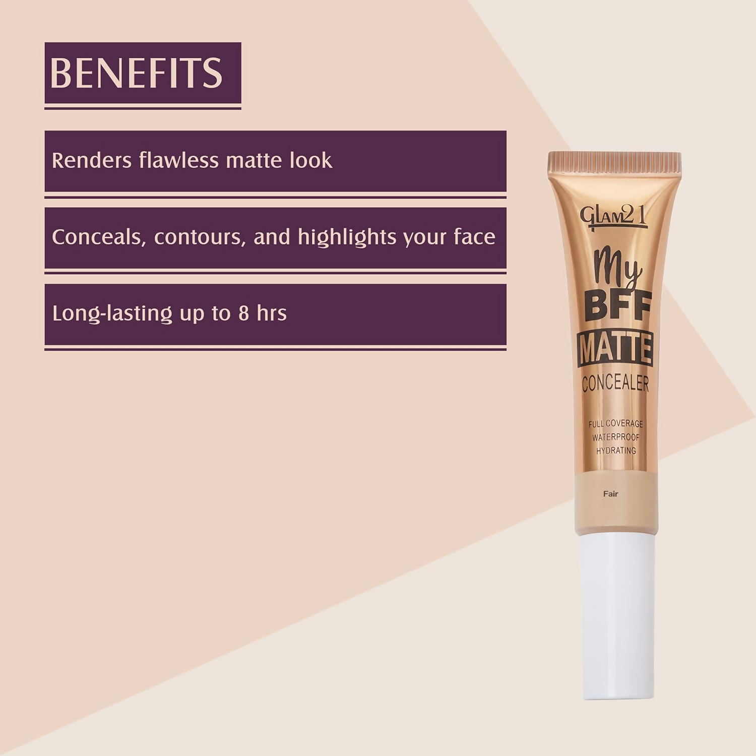 Glam21 My BFF Matte Liquid Concealer For All Skin Tone Matte Finish - Fair | Grocsy
