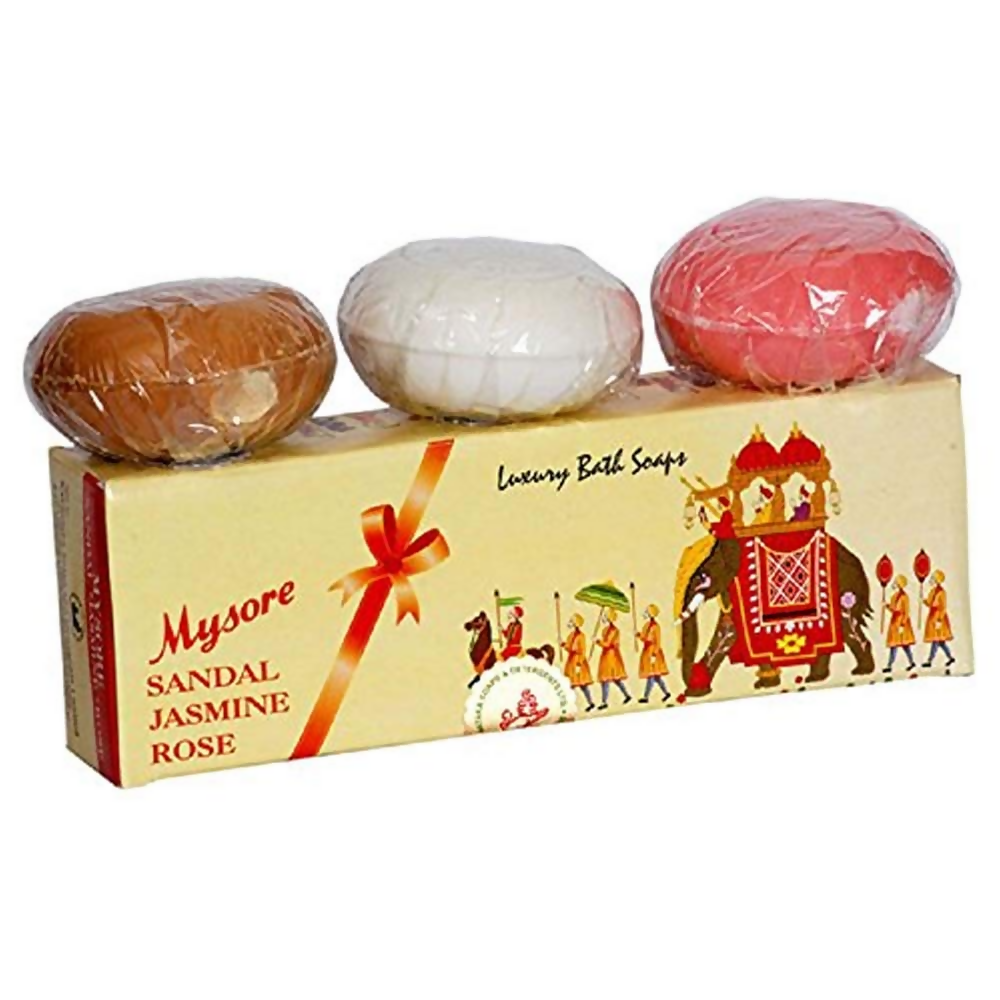 Mysore Sandal Jasmine And Rose Soap Gift Pack | Grocsy