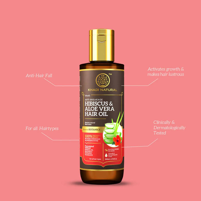Khadi Natural Hibiscus & Aloe Vera Hair Oil | Grocsy
