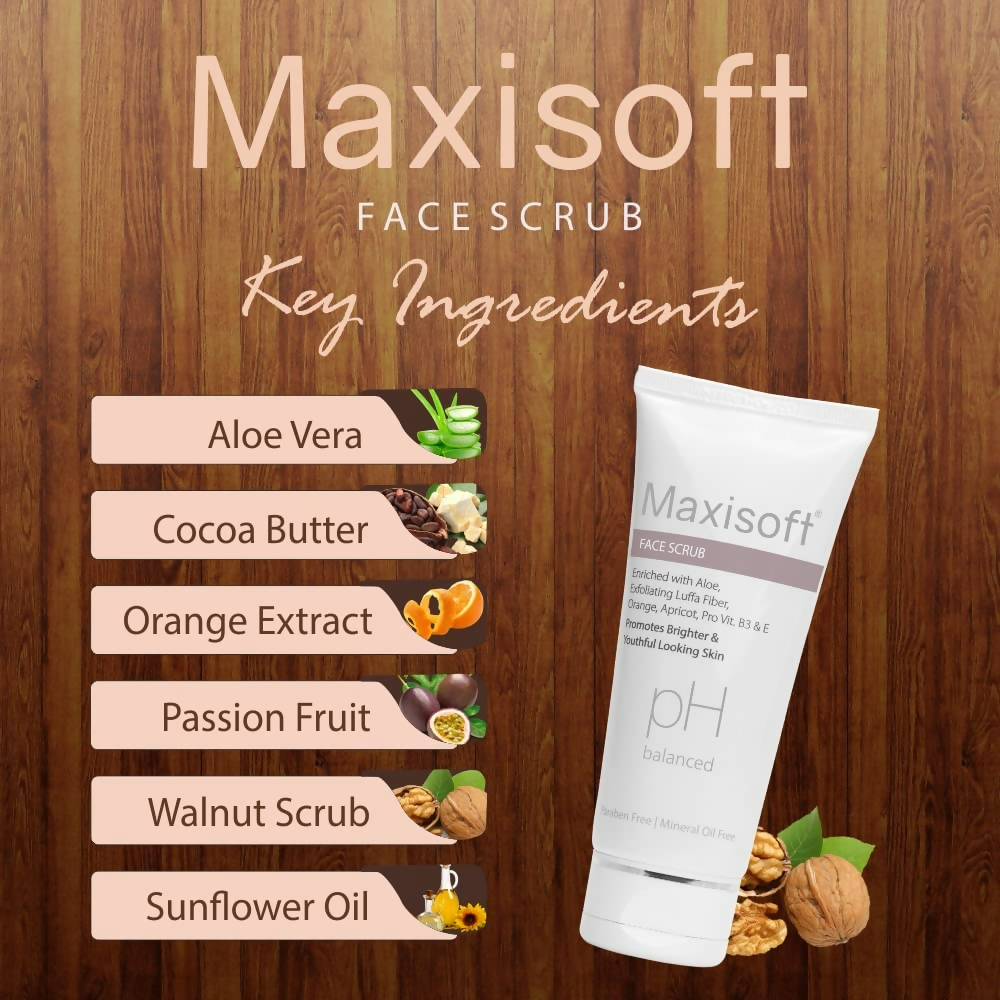 Maxisoft Face Scrub Tan Removal Exfoliating Scrub | Grocsy
