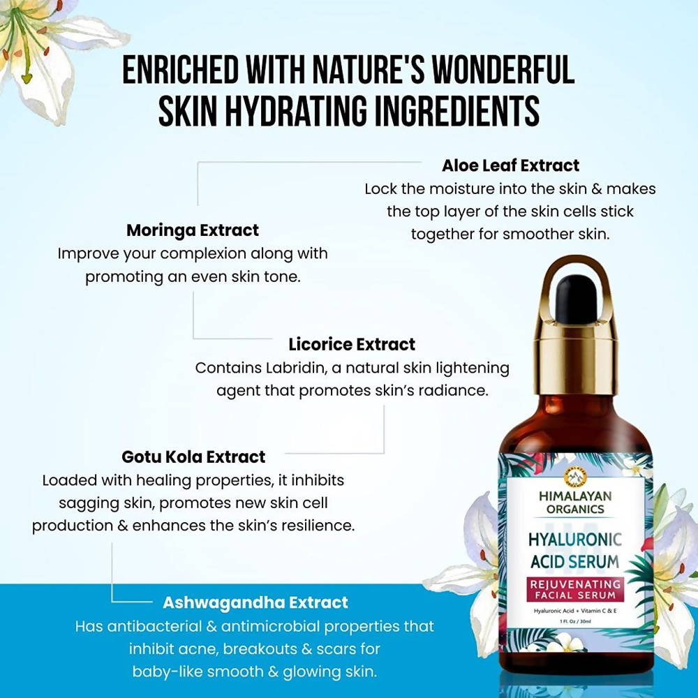 Himalayan Organics Hyaluronic Acid Serum Professional Facial Serum | Grocsy