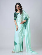 Vastranavya Electric Blue Mandalaa Print Freehand Ready to Wear Saree | Grocsy