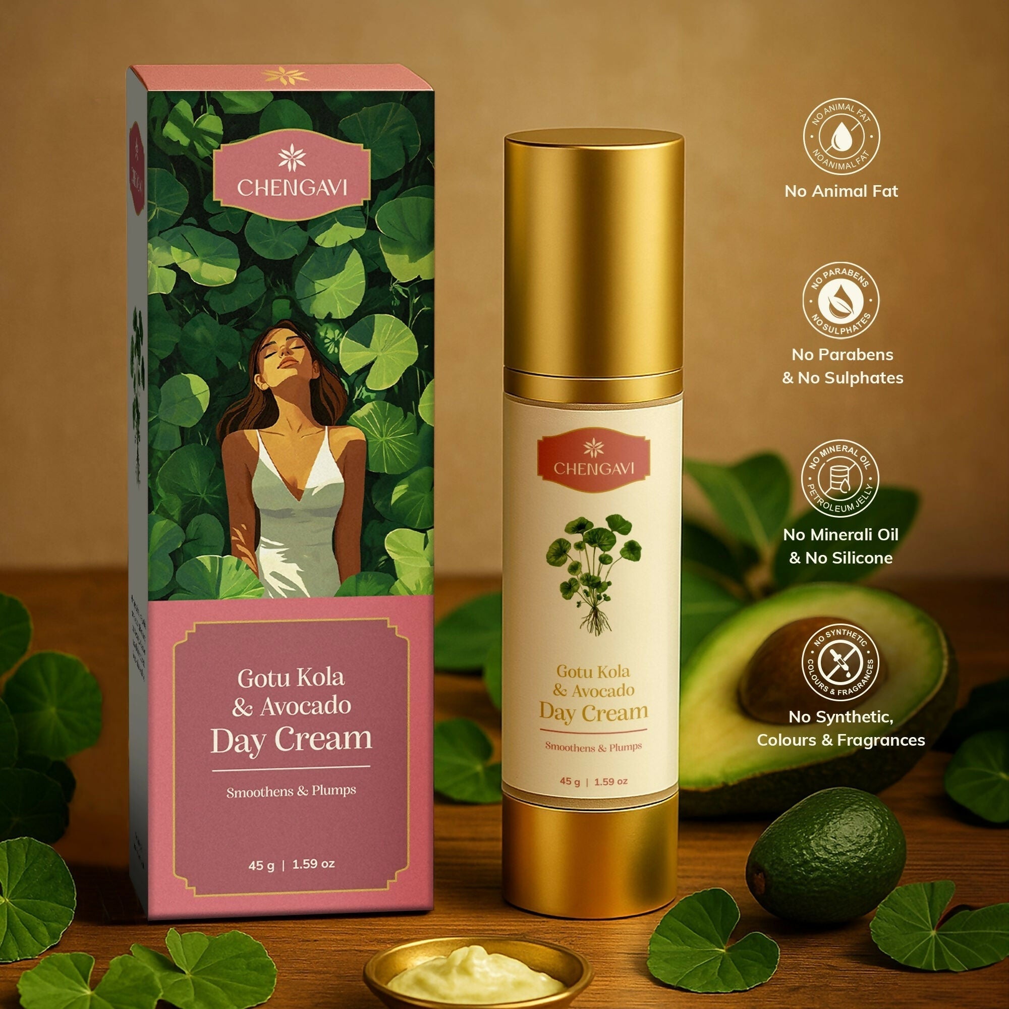 Chengavi Gotu kola & Avocado Day Cream | Grocsy