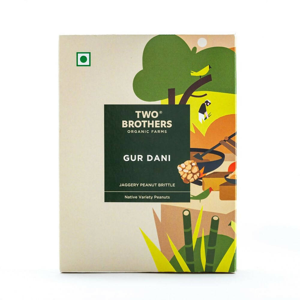 Two Brothers Organic Farms Gur Dani Chikki - Jaggery Peanut Brittle | Grocsy
