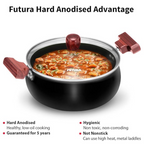 Hawkins Futura Cook N Serve Handi, Hard Anodised Biryani Handi with Glass Lid Non-Stick Saucepan | Grocsy
