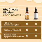 Miduty Coco D3+K2 Drops For Kids & Babies | Grocsy