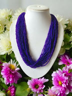 Inhanns Handmade Beaded Multilayer Necklace, 20 Layers - Purple | Grocsy