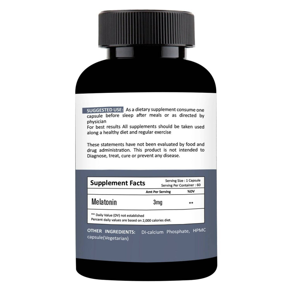 Nutracology Melatonin 3 mg Sleep Aid and Stress Relax Sleeping Aid Capsules | Grocsy