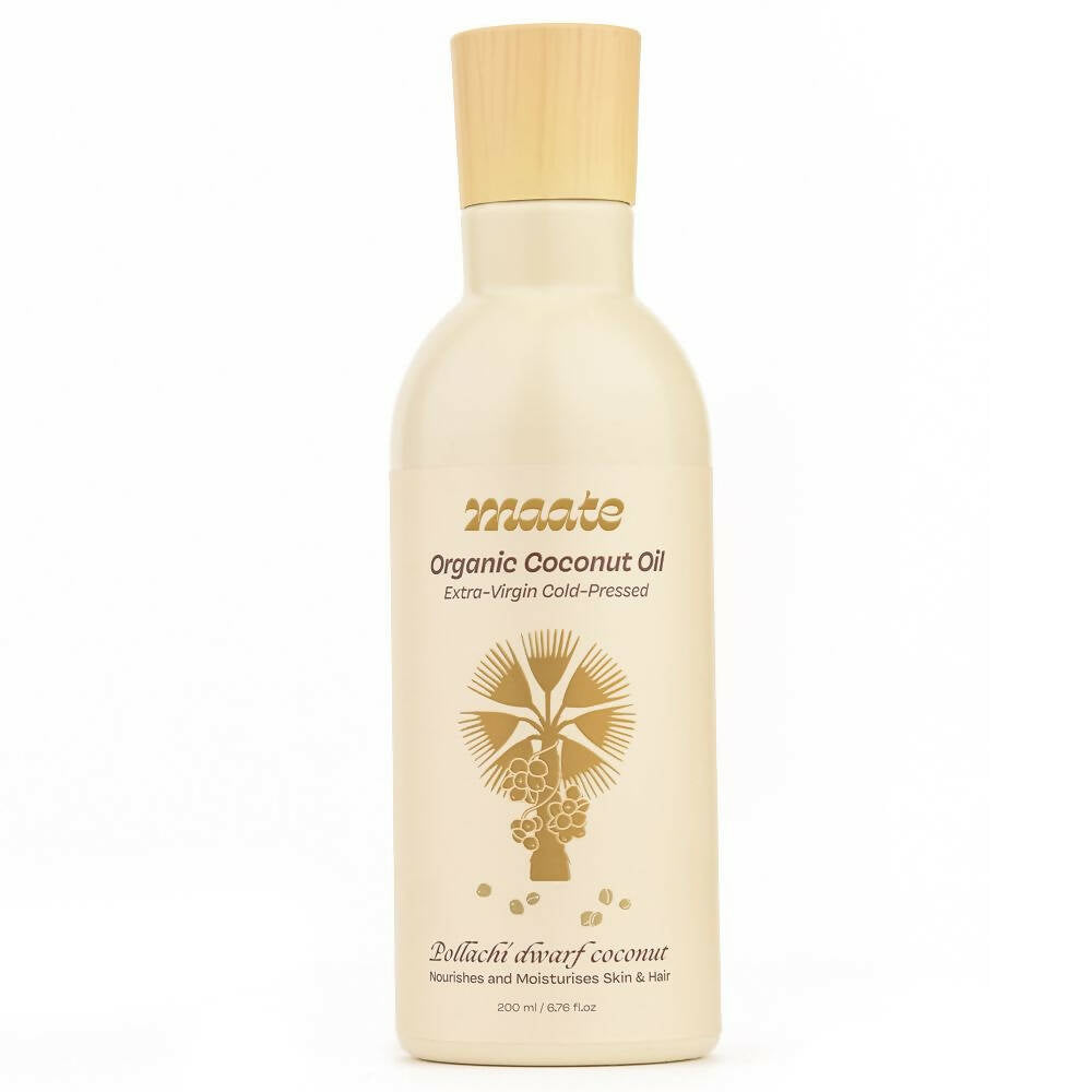 Maate Organic Coconut Oil | Extra Virgin Cold Pressed For Baby Body Massage & Hair Care Oil | Grocsy