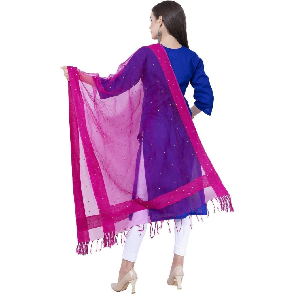 A R Silk Rani Color Chandna Orgenza Cotton Dupattas and Chunnis | Grocsy