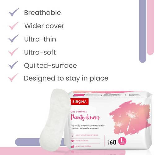 Sirona Dry Comfort Panty Liners | Grocsy
