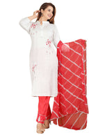 Vamika Embroidery Rayon Off White Party Wear/Casual Wear Kurta Set/Suit | Grocsy