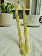 Inhanns Rangsaaz 20-Layer Luxe Long Beaded Only Necklace - Lemon Yellow Only Necklace | Grocsy
