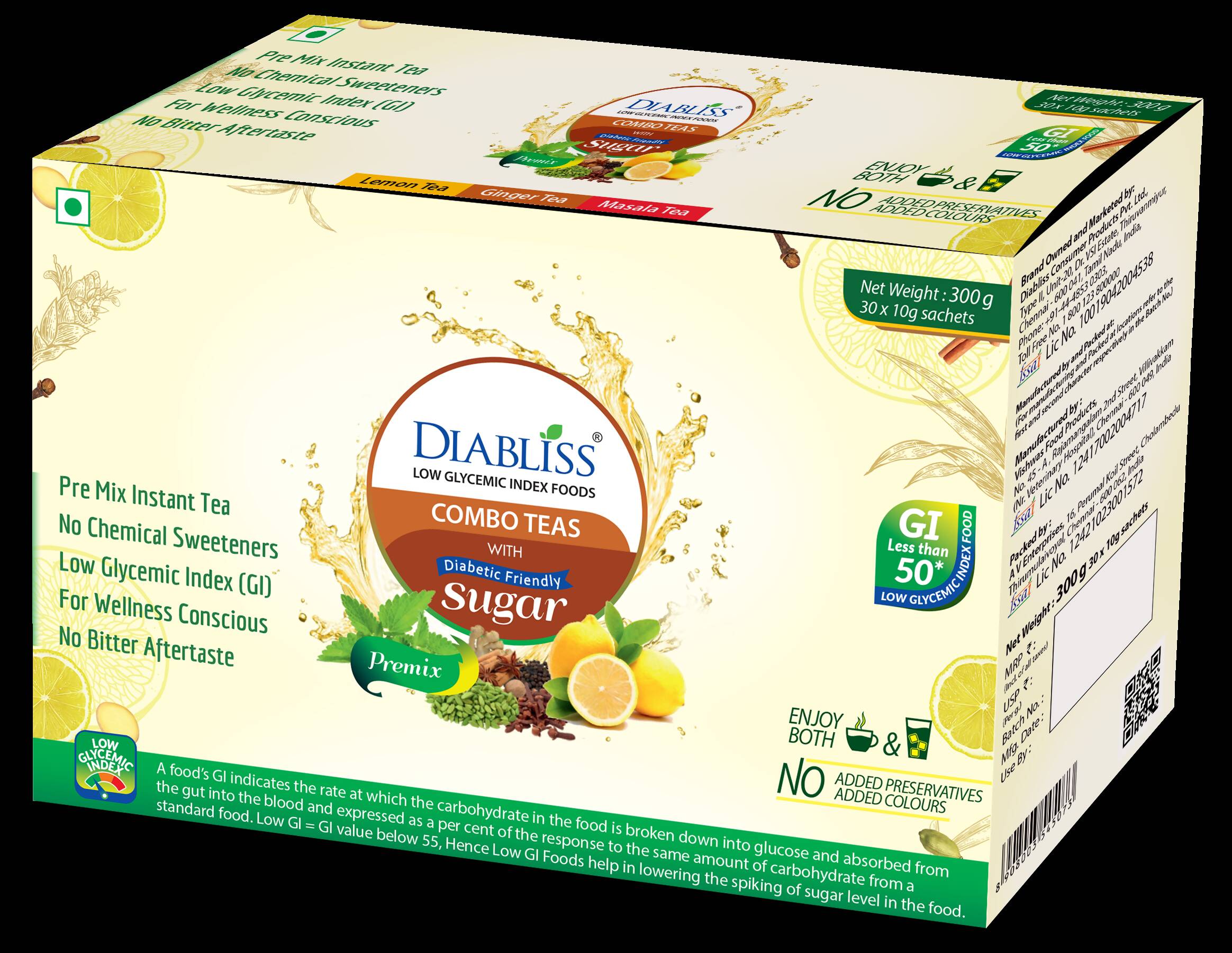 Diabliss Combo Teas with Diabetic Friendly Sugar | Grocsy