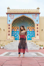 Vastranavya Black Navratri Special Kutchi Gamthi Work with Printed Kurti | Grocsy