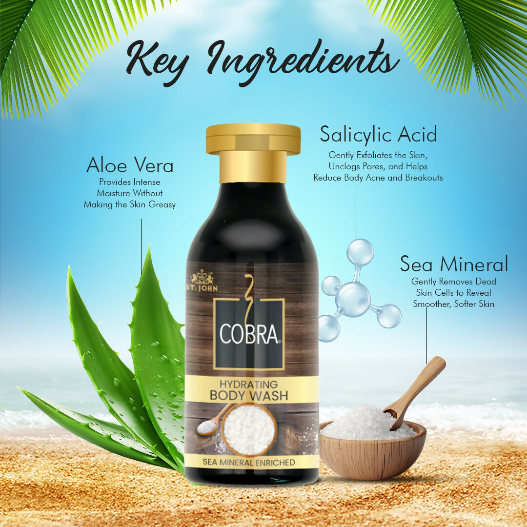 ST.JOHN Cobra Sea Mineral Enriched Body Wash Refreshing & Hydrating Deep Cleansing with Oceanic Minerals For All Skin Types | Grocsy