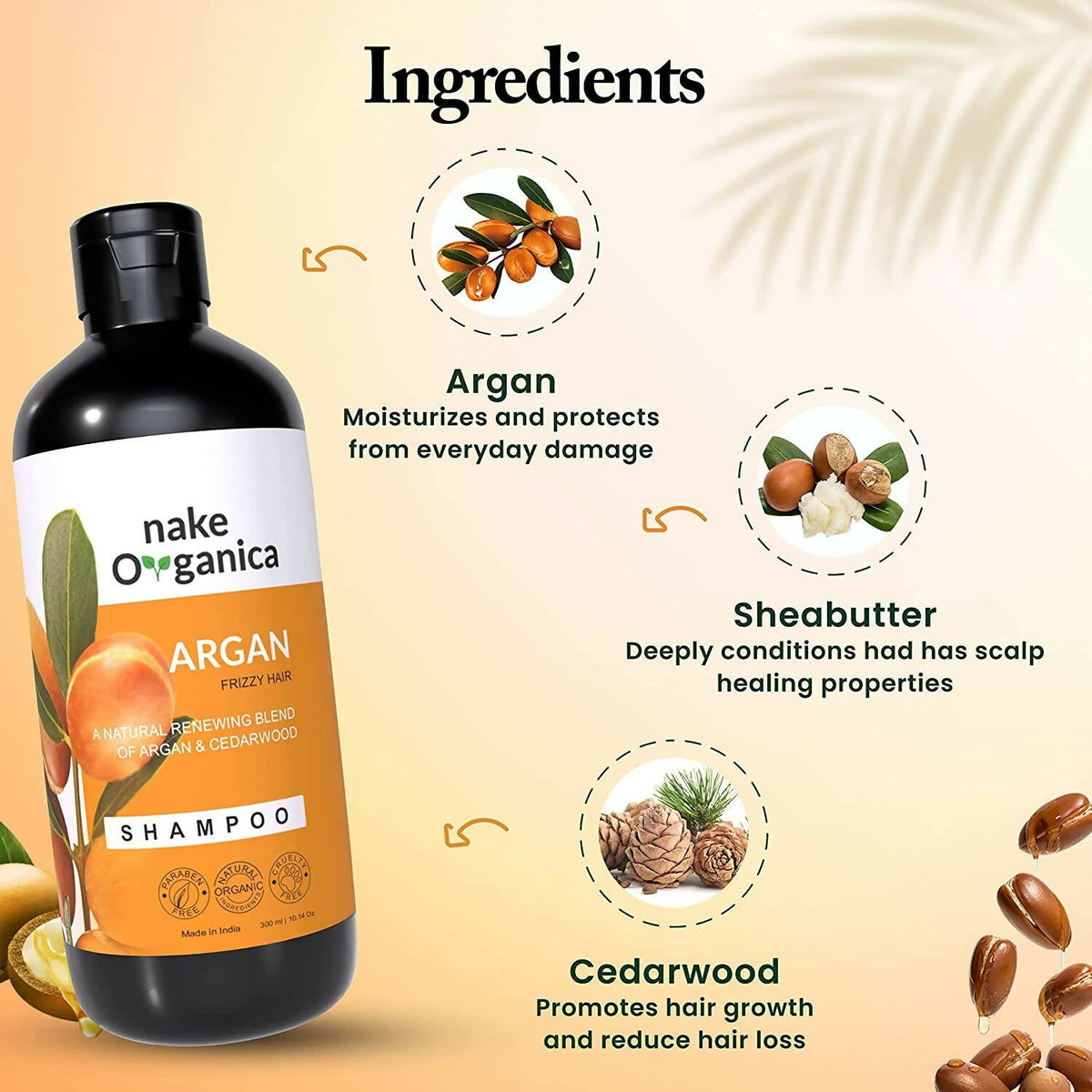 Nake Organica Argan Shampoo - Frizzy Hair | Grocsy