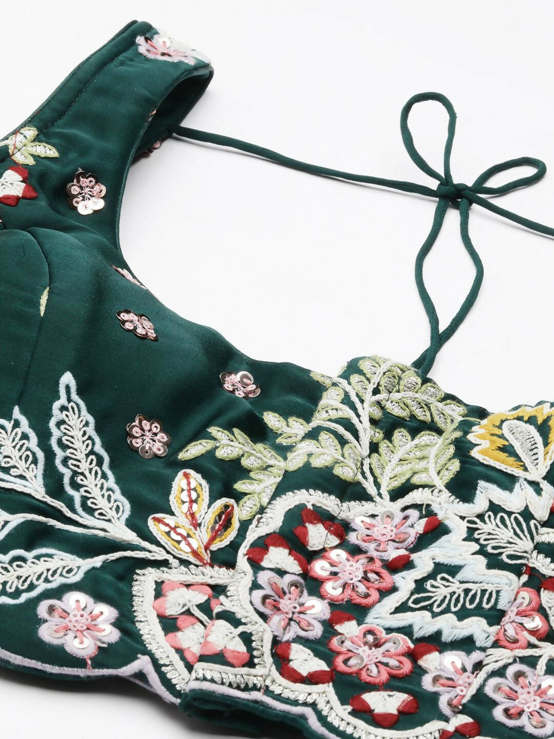 House of Panchhi Green Georgette Sequins and thread embroidery Lehenga choli & Dupatta | Grocsy