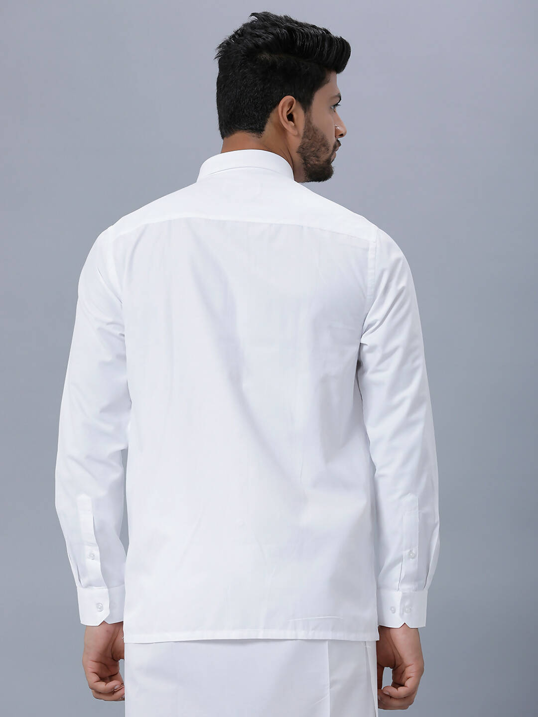 Ramraj Cotton Mens Full Sleeve Formal Poly cotton White Shirt | Grocsy
