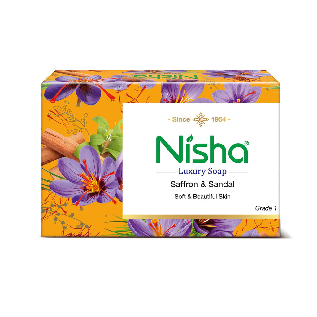 Nisha Soaps for Bath -Saffron & Sandal | Grocsy
