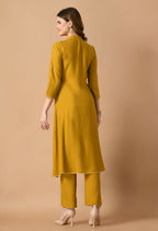 Joban Fashion Mustard Cotton Rayon Kurta Set | Grocsy